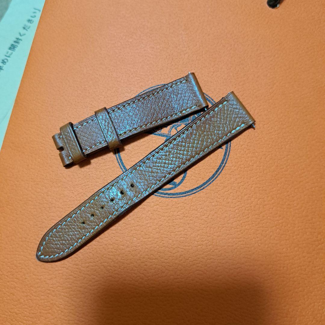 エルメス　ブラウンレザー 時計ベルト　hウォッチ　pmサイズ　HH1,210