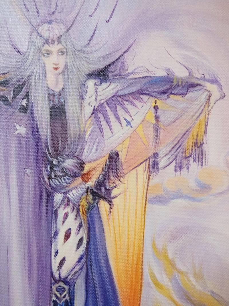 【値下げ】 人物画　油絵　天野喜孝　F6号　額付き　手描き　肉筆