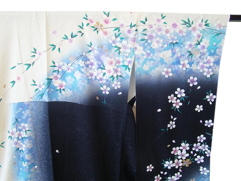 値下げ交渉ＯＫ！極上ちりめん地 白地 振袖 セット 正絹 Ｂ４３６