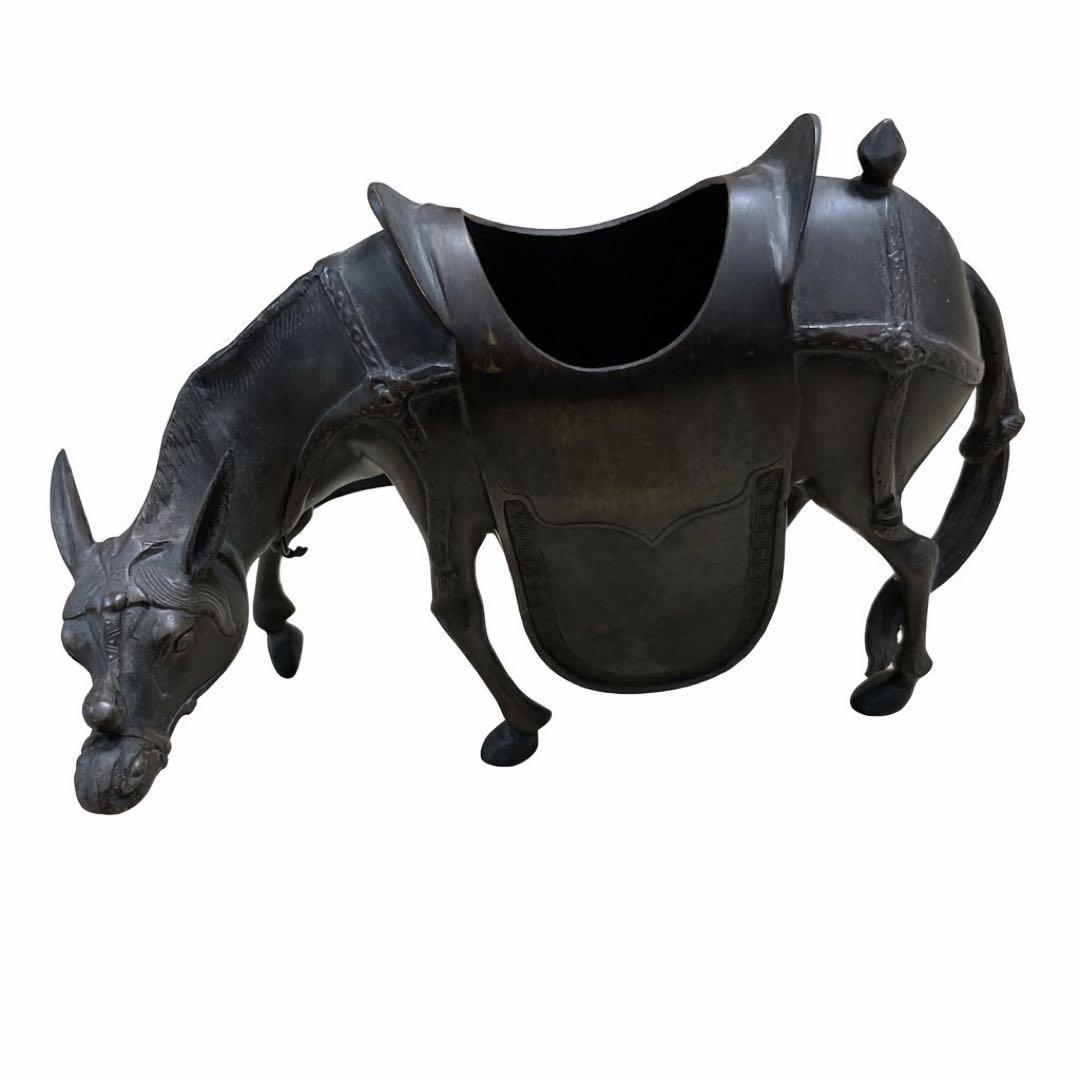 黄銅製 唐馬仙人 香炉 古銅 置物 骨董 アンティーク　※馬のみ