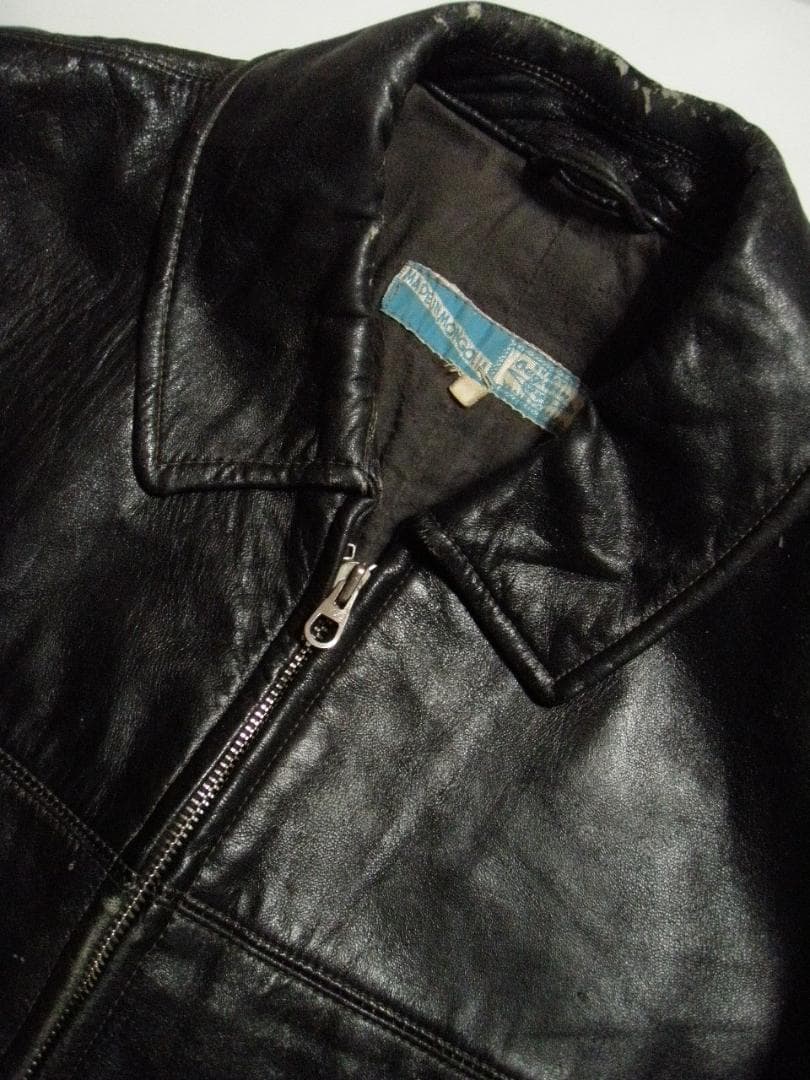 40s 50s WICO ZIP コの字 unknown レザー ジャケット 黒