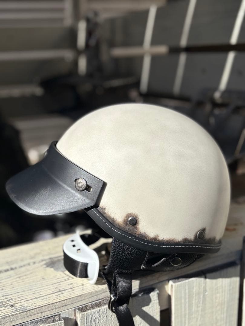 ポリスヘルメット ショーティー ヘルメット エイジング塗装仕上げ　フリーサイズ