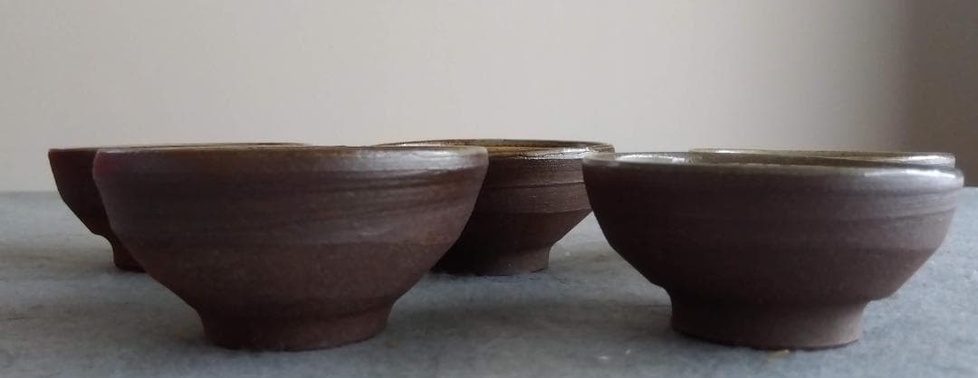 越前焼名工　桝田屋光生　ぐい飲み金盃五客セット