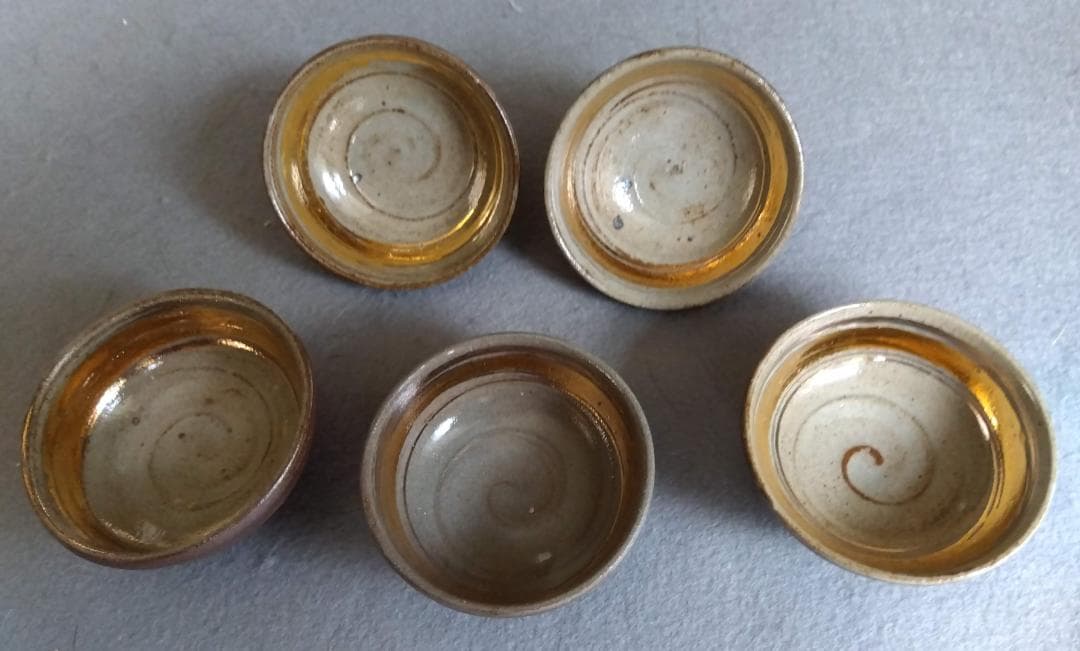 越前焼名工　桝田屋光生　ぐい飲み金盃五客セット