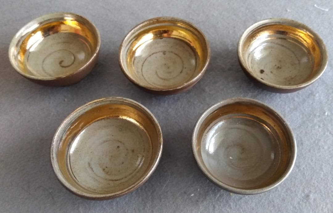 越前焼名工　桝田屋光生　ぐい飲み金盃五客セット