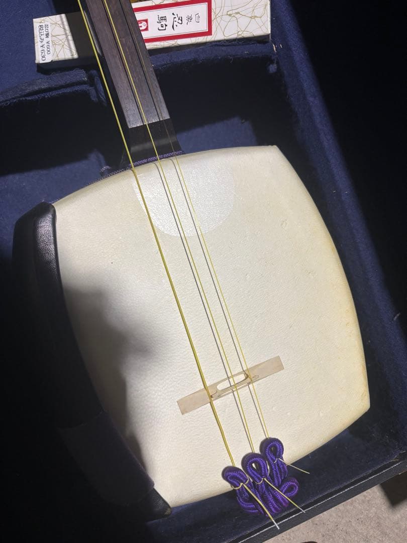 三味線本体 背面亀裂あり 専用ケース付き