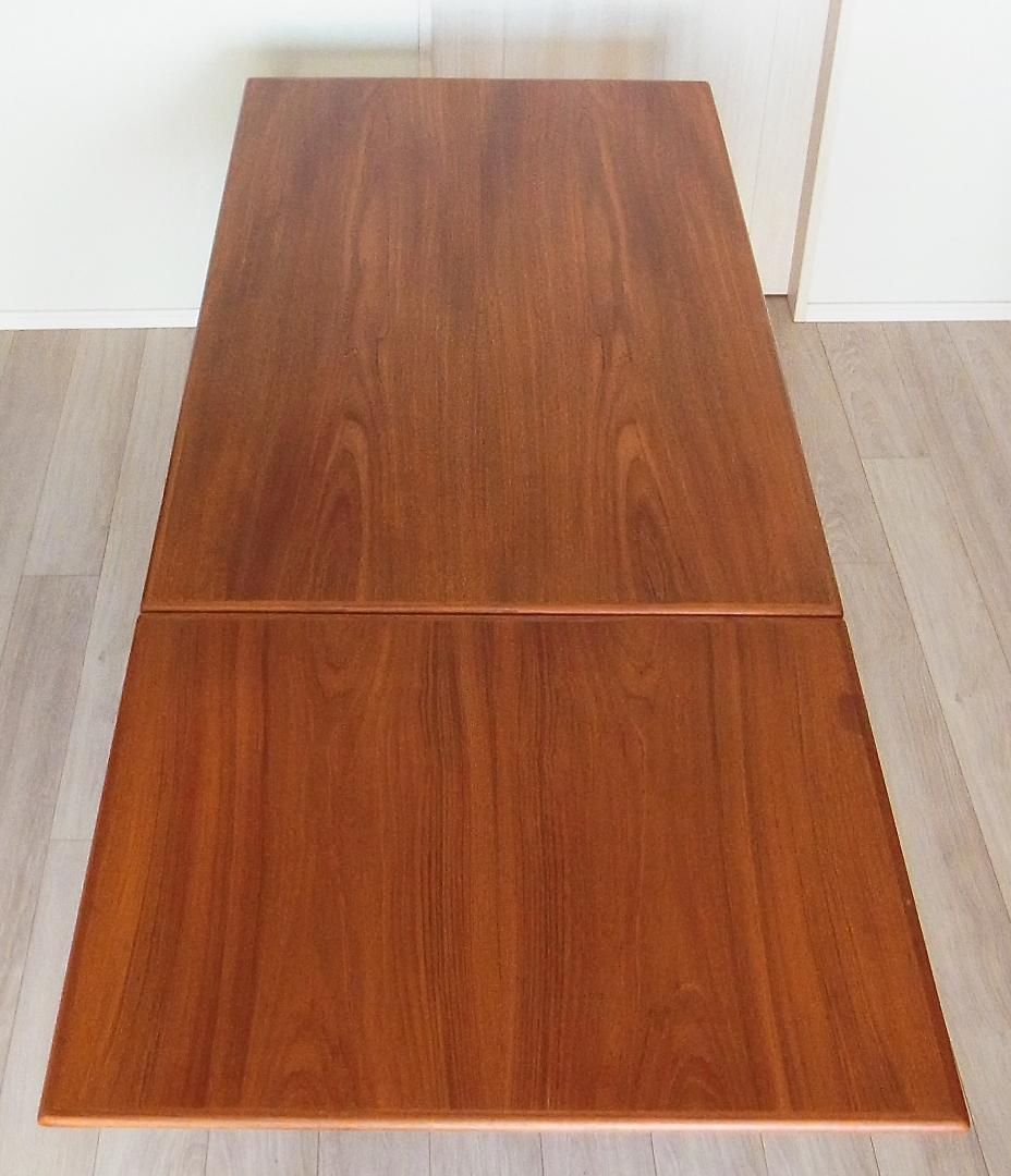 杢目が美しい伸長式 エクステンション ダイニングテーブル 北欧家具　ビンテージ