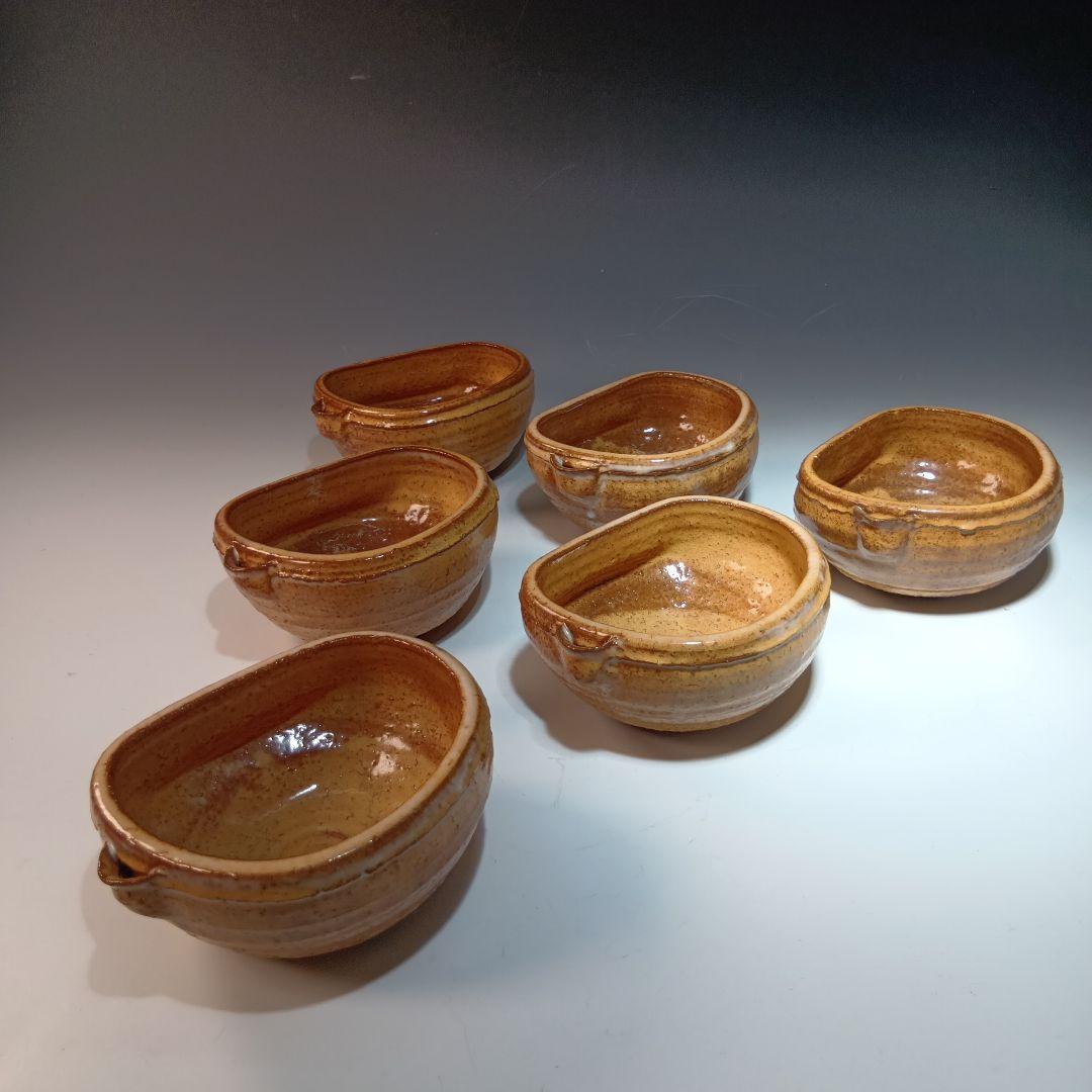 値下げ　茶道具　萩焼　12代田原陶兵衛　片口向付6客　共箱　美品