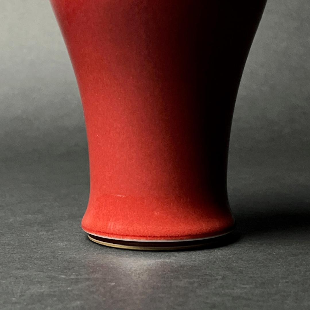 唐物 辰砂 観音瓶 大清康煕年製 款 中国美術 古玩 SN778