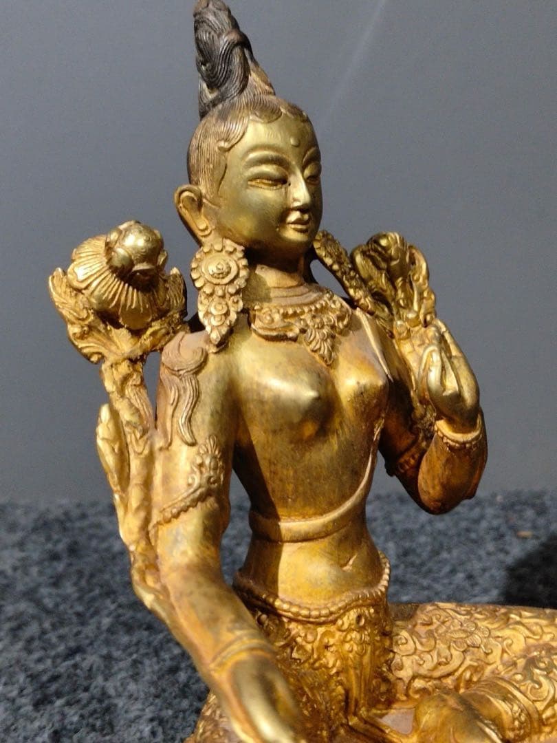 旧蔵　チベット　仏像　純銅製　インテリア