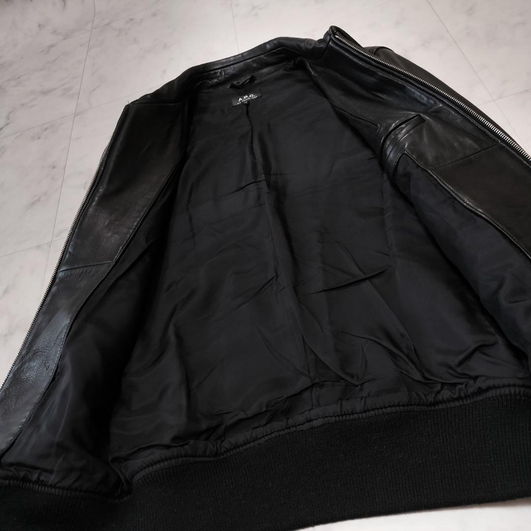 名作 A.P.C. MOTO BLOUSON モトブルゾン XS S~M 羊革