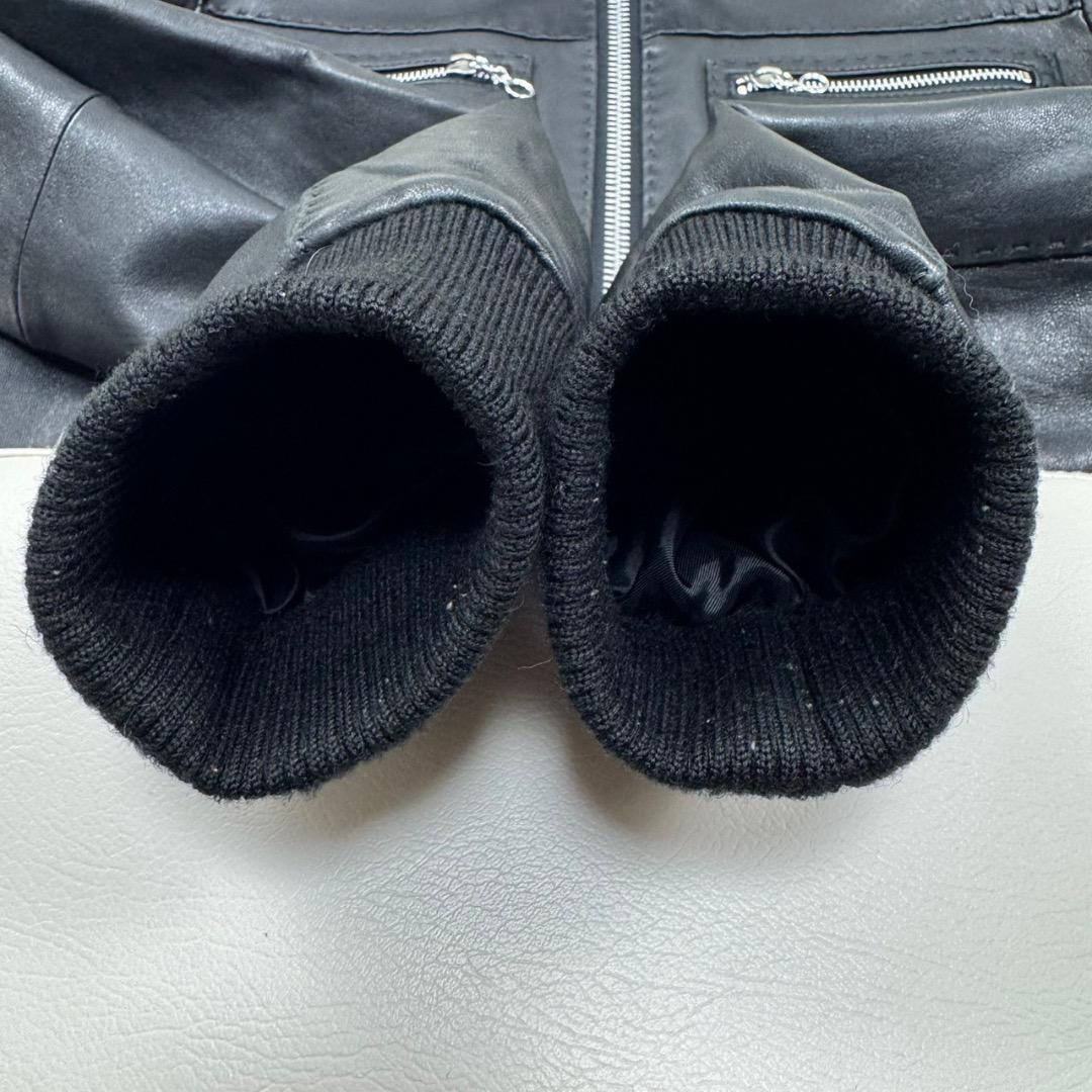 極美品✨AVIREX　レザージャケット　ブラック　ライダース　羊革　本革 M