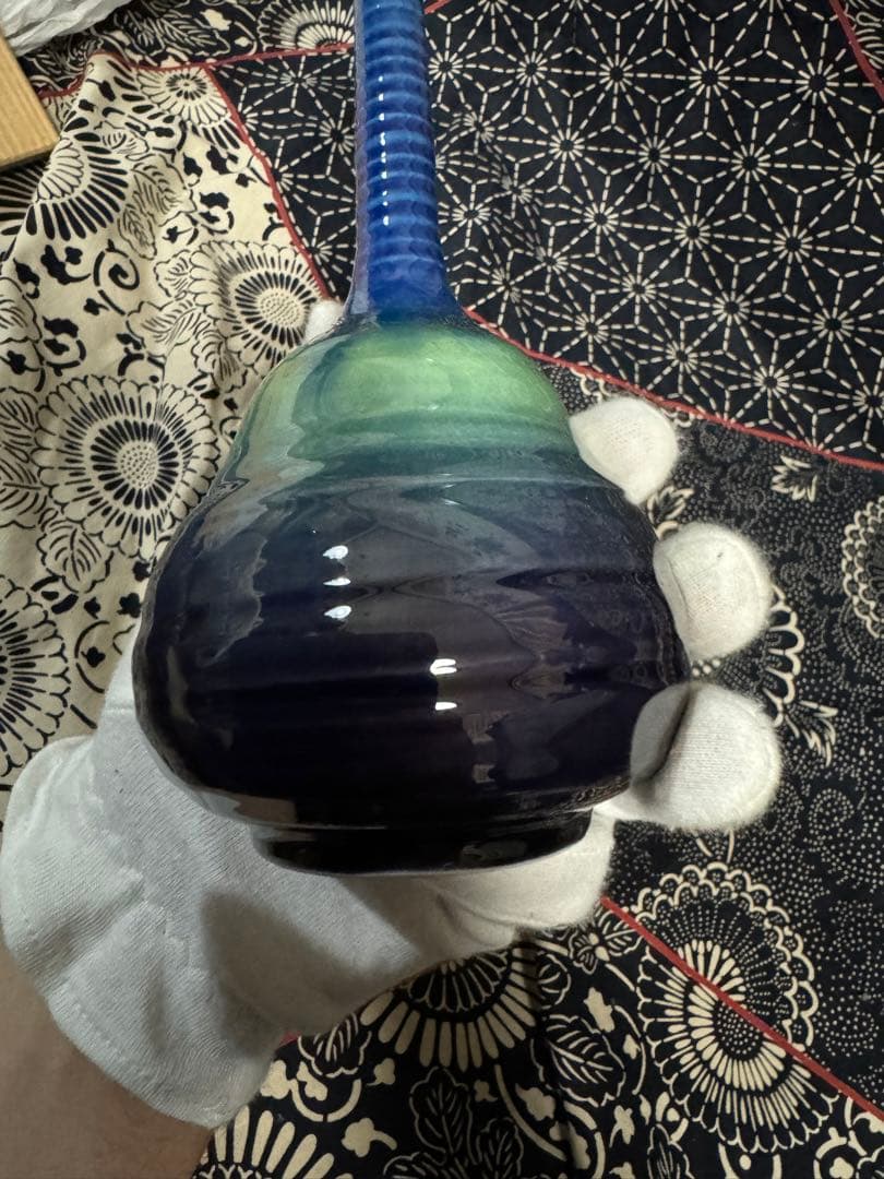 人間国宝　三代　徳田八十吉　(正彦銘) 花入