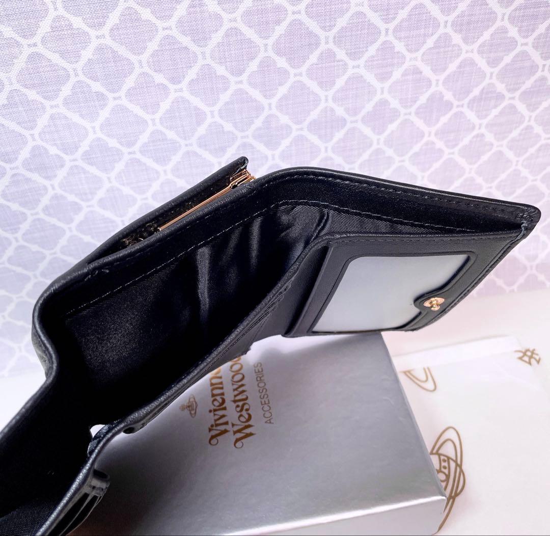 【素敵✨️ショッパー付】新品 ヴィヴィアン・ウエストウッド 三折財布 スムース