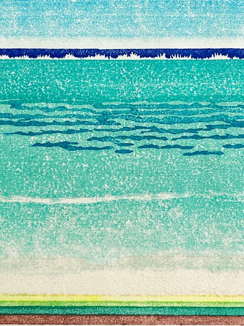 木版画『Peaceful blue 』