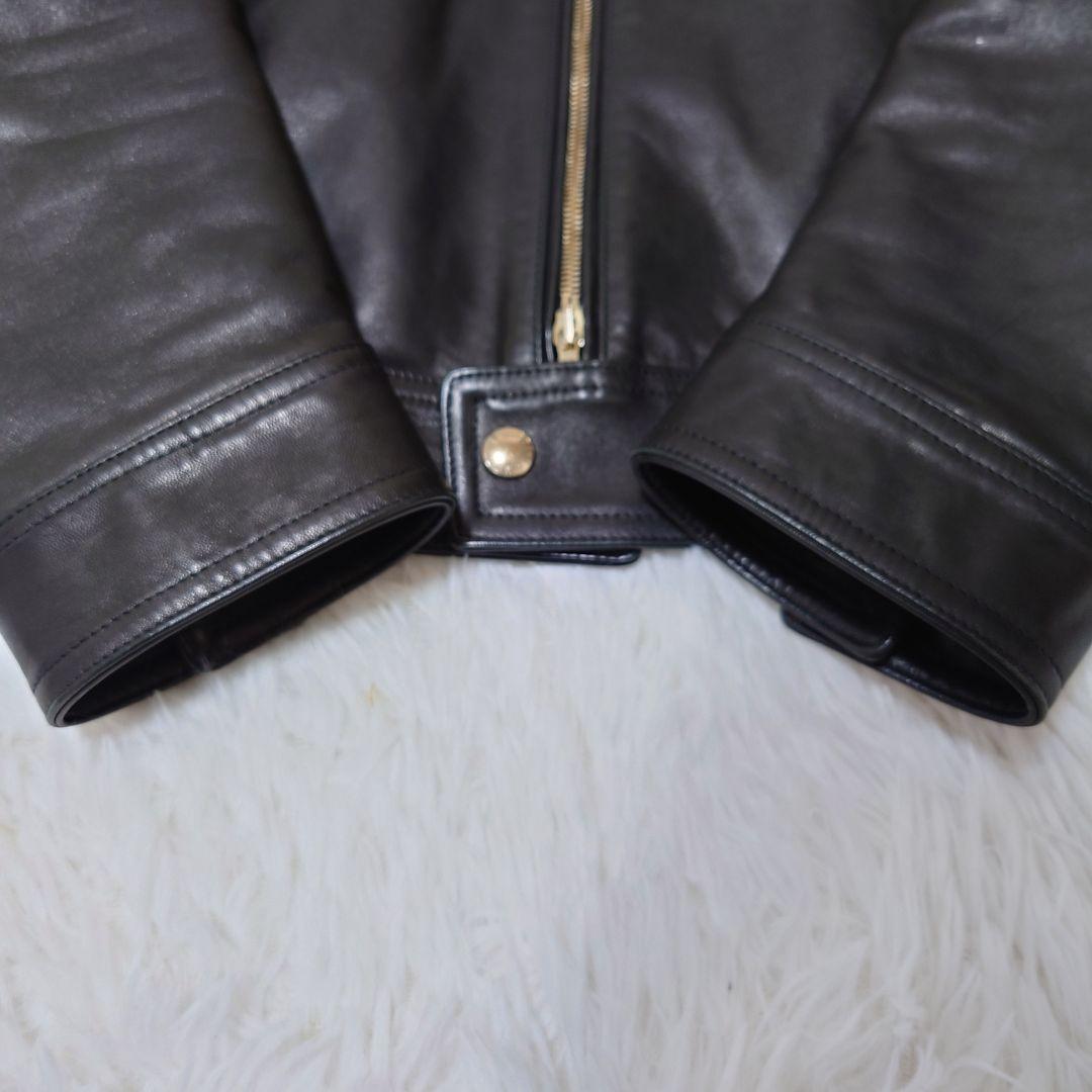 ✨美品✨エンメティ JURI ゴールド ライダースジャケット シングル 44
