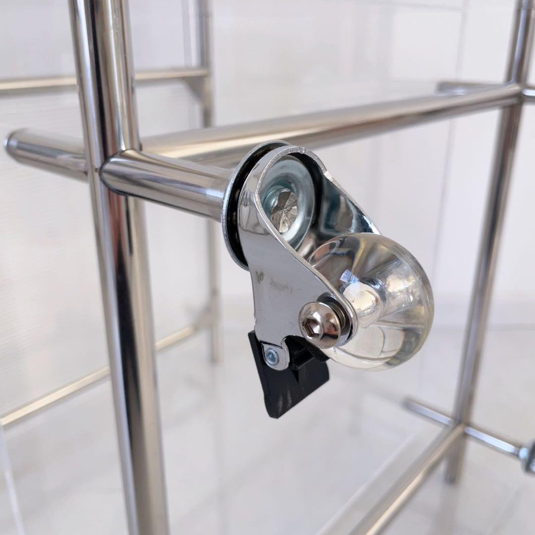 アクリルコーヒーテーブル　サイドテーブル　キャスター付き　モジュール家具 収納