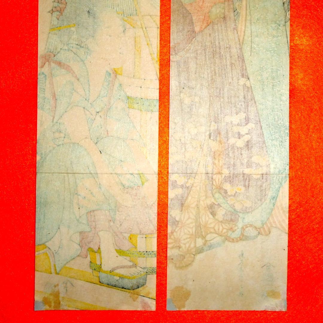 柱絵（短冊形）　浮世絵　4枚