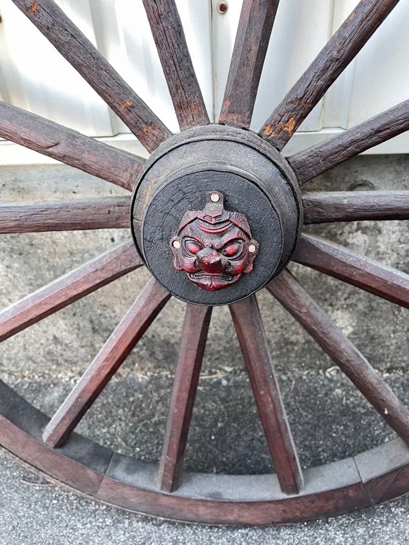 レア　車輪 木製車輪　アンティーク　希少品　ガーデニング　天狗　骨董品　希少