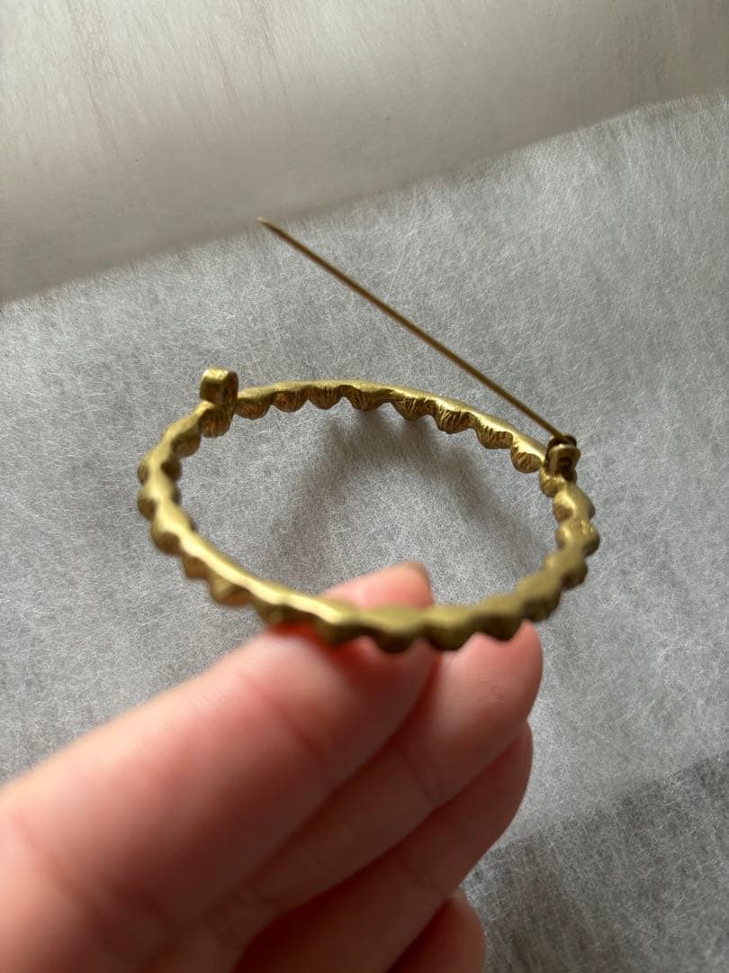 ミナペルホネン ブローチ　タンバリン　真鍮