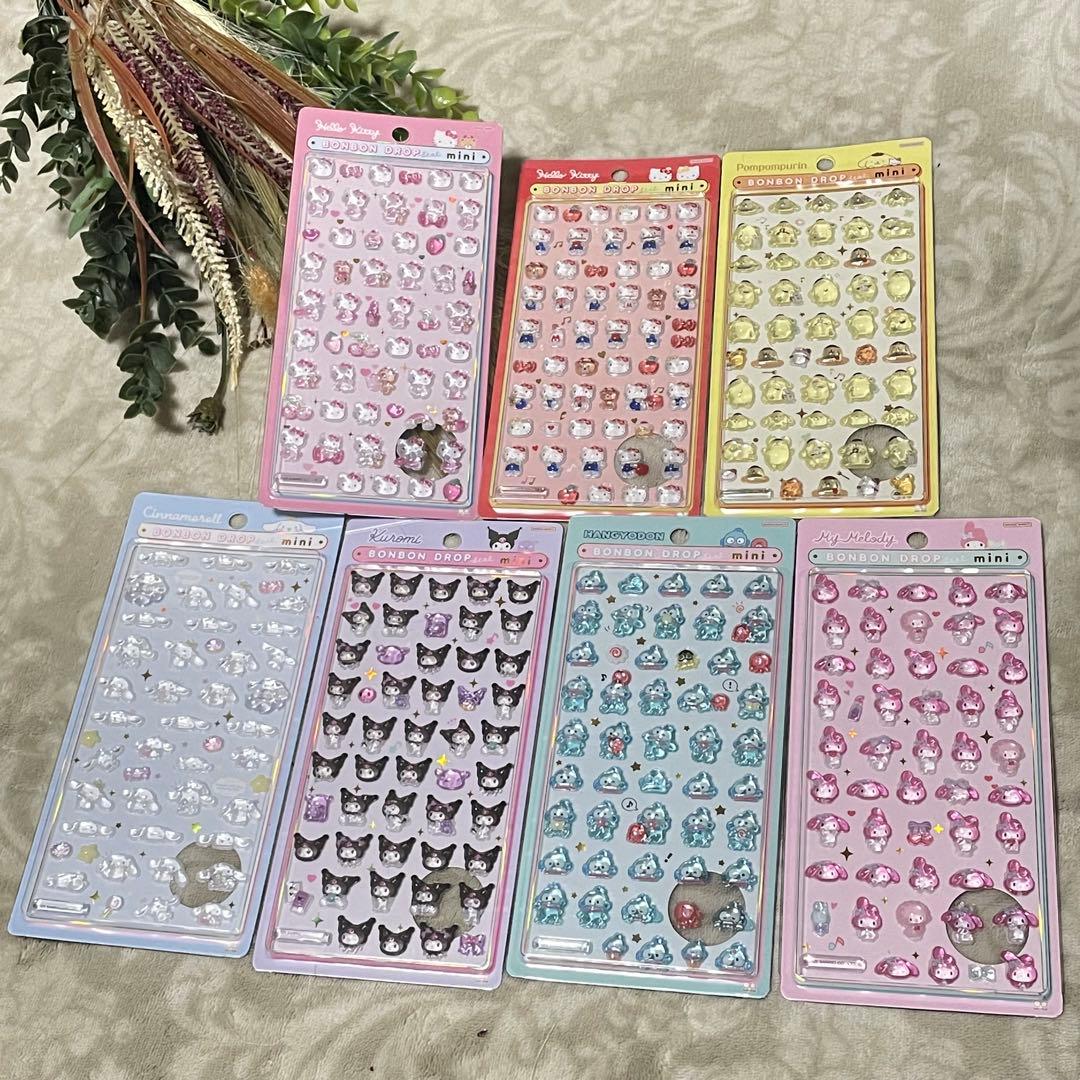 【正規品】ボンボンドロップシールミニ　サンリオ　7種　新品　未使用