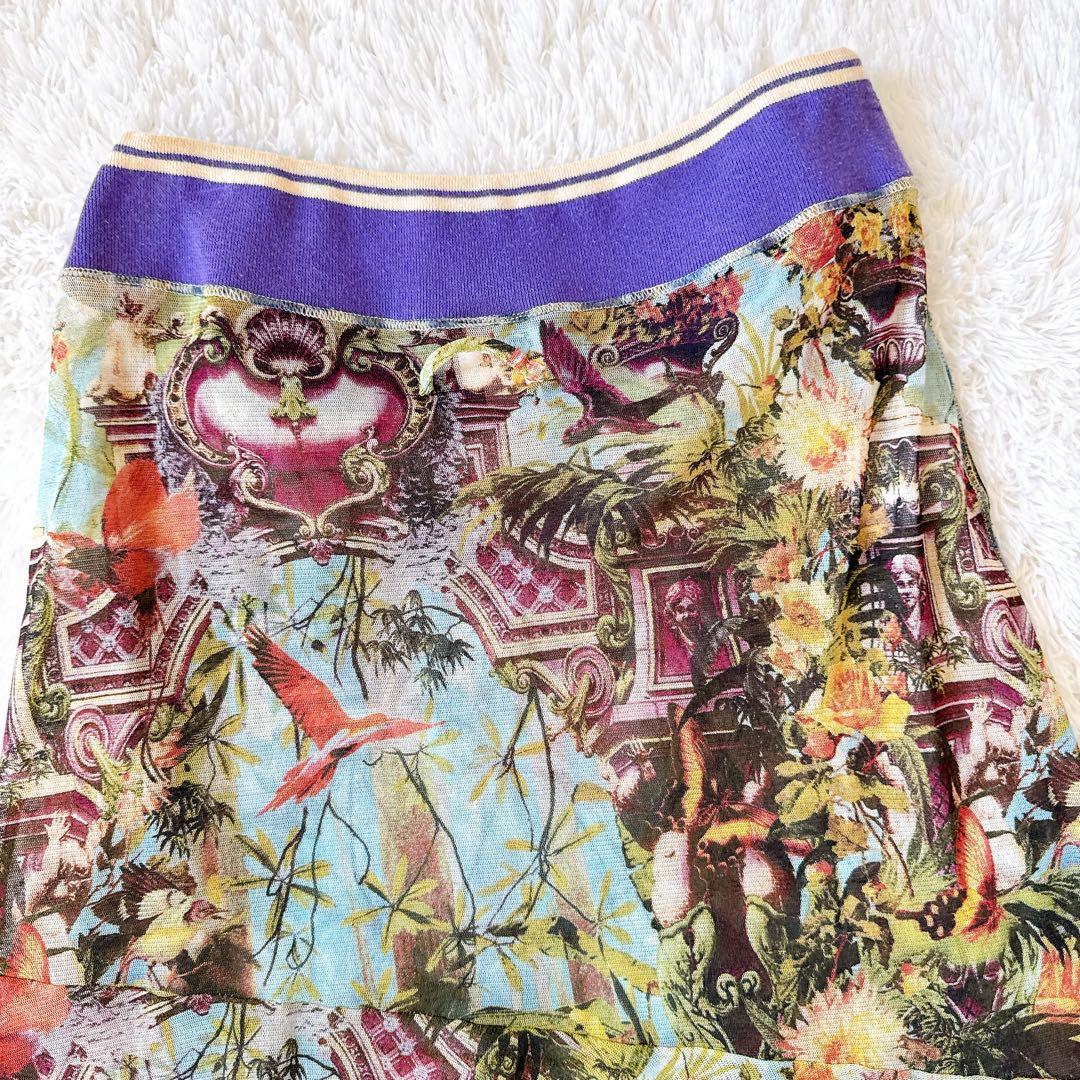 ジャンポールゴルチエ パワーネット アシンメトリースカート 楽園 トロピカル