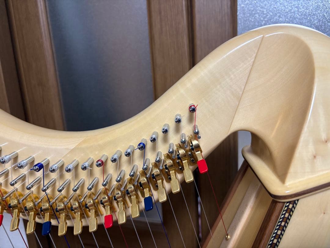 直取限定☆極美品　アオヤマ　ハープ　36弦　140N 唐草模様