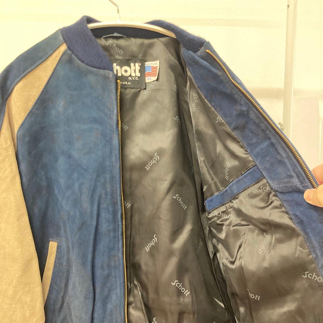 【希少】 Schott スエードレザー スタジャン デッドストック 42 サイズ