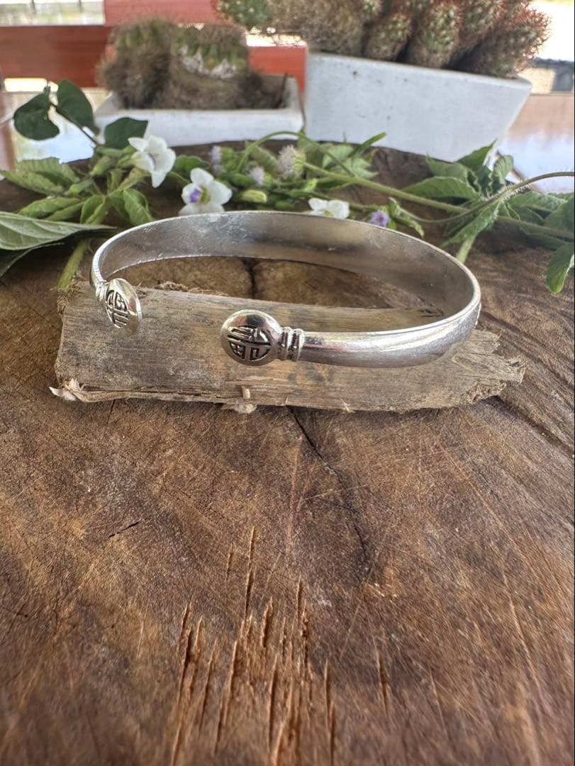 でしゅこさん専用　カレンシルバー バングル 925 チベット仏教マントラ彫刻