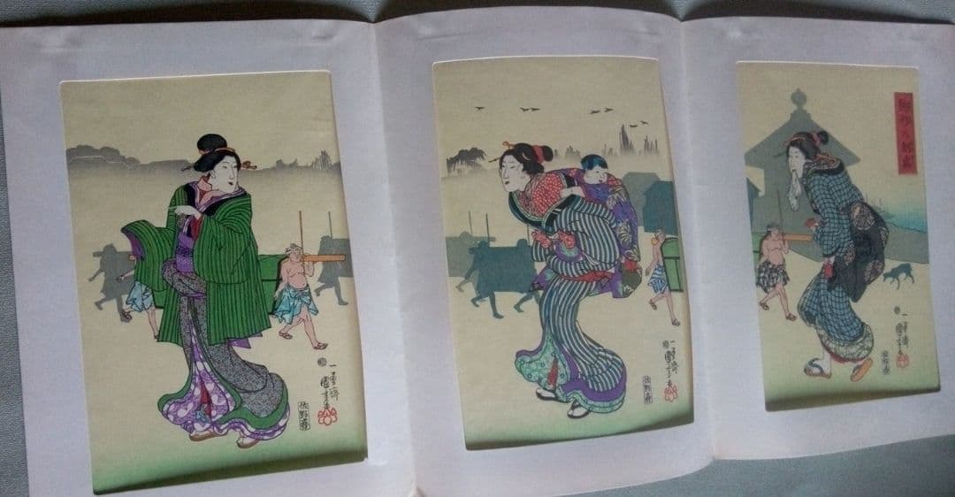 復刻木版画、昭和44年、歌麿4枚、国芳、国貞、広重、英泉、英山、栄之、計10作品