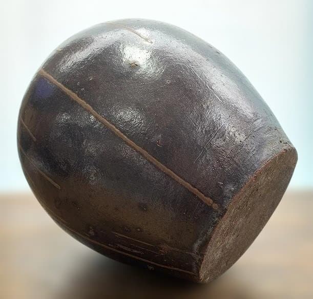 小振りで釉薬の美しい唐津焼の壷 水瓶 古民藝 古民具 甕道具