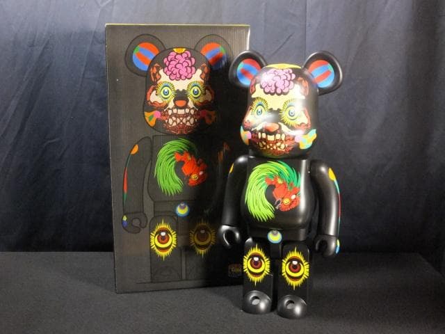 現代美術 田名網敬一　直筆サイン『BE@RBRICK 1000％黒』1205A