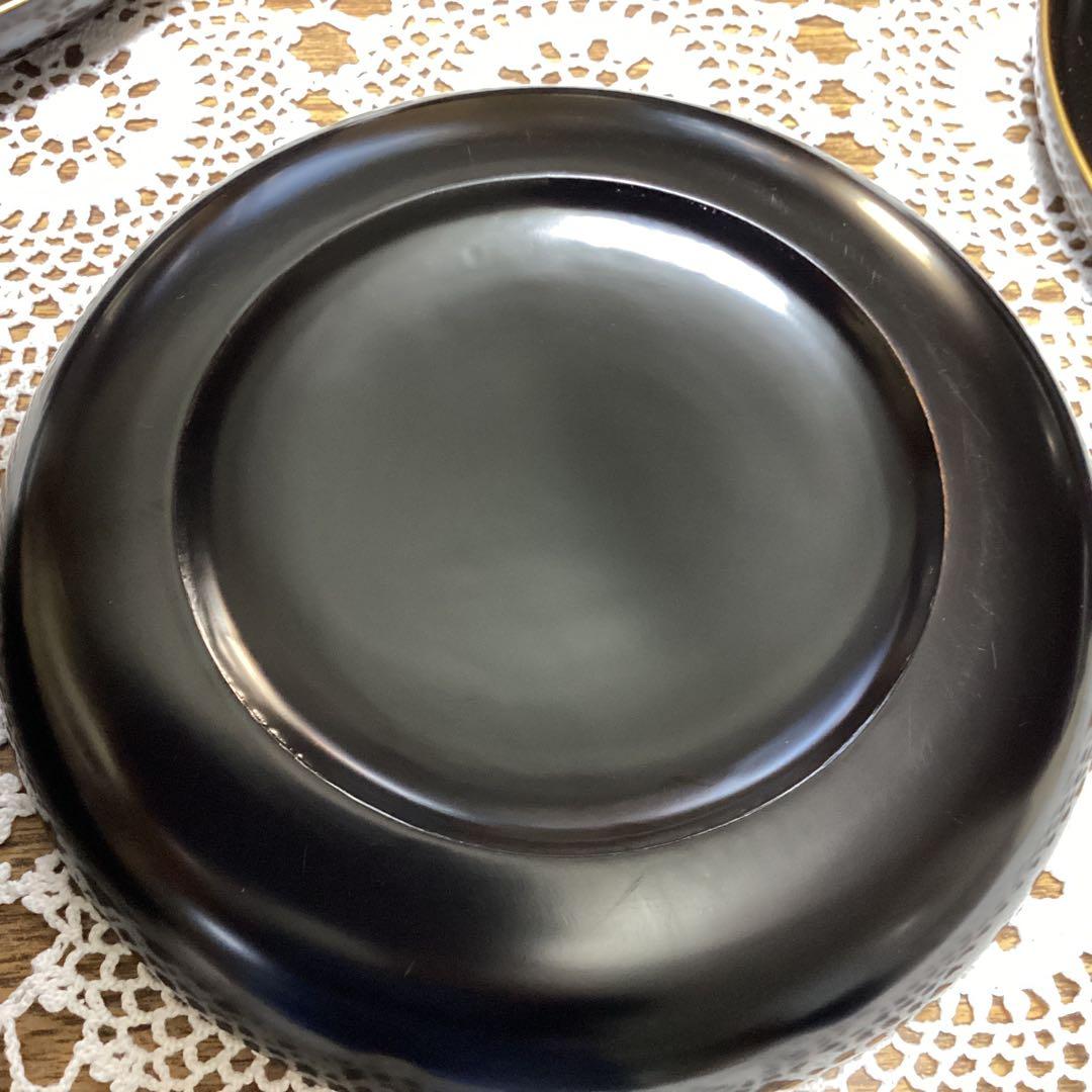 k2f5 漆器皿 20枚　　黒地 金色模様　年代物