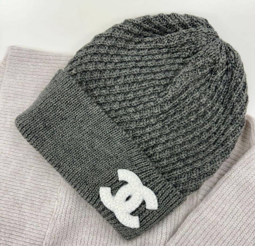 CHANEL グレー ニット帽　並行輸入品