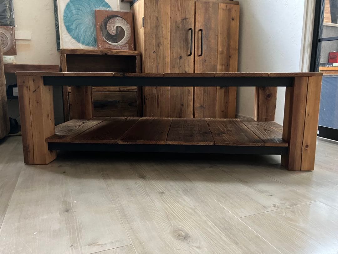 足場板　古材　ローテーブル　コーヒーテーブル　ハンドメイド