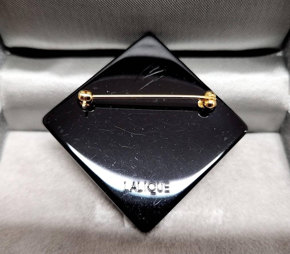 LALIQUE ラリック マスク ド ファム ブローチ アールデコ 四角 箱付き
