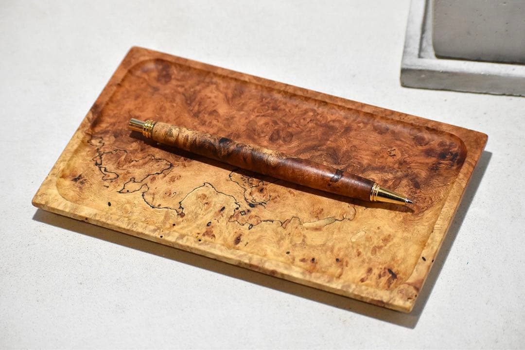 No.334花梨瘤紅白スポルテッドのトレー