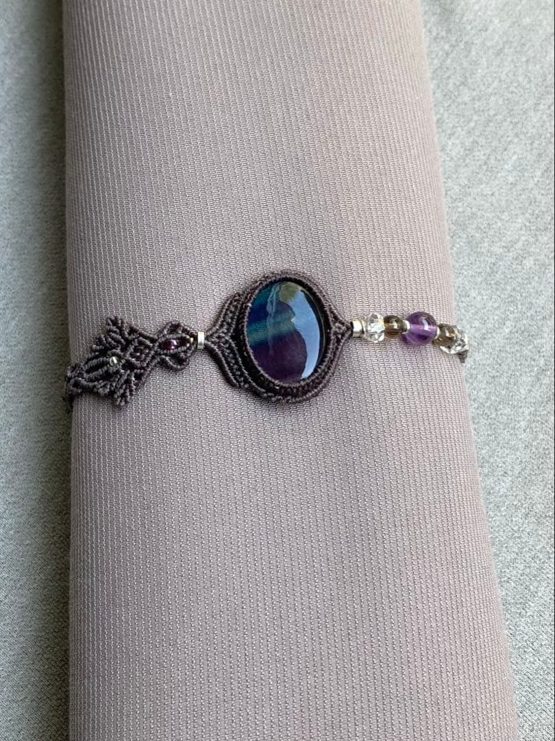 フローライト　マクラメブレスレット