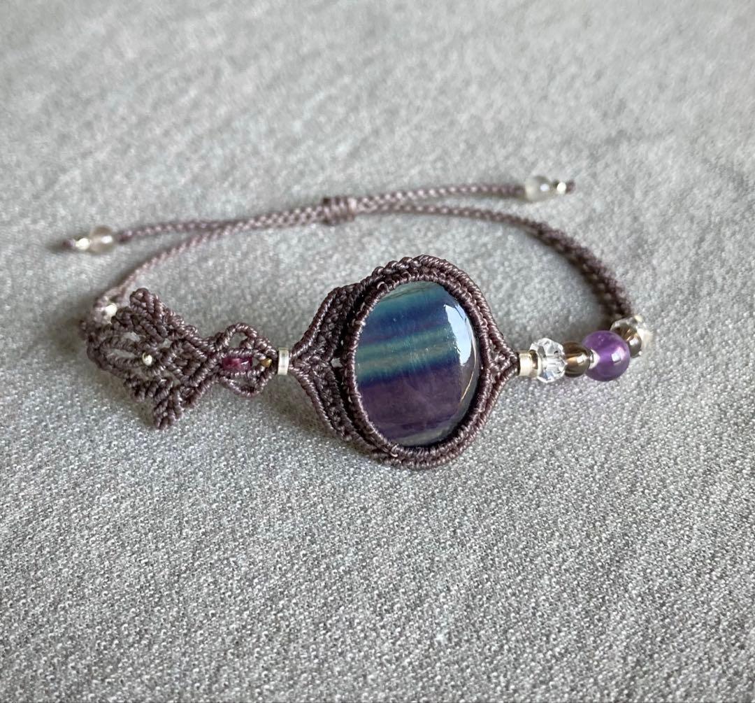 フローライト　マクラメブレスレット