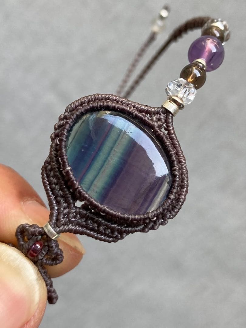 フローライト　マクラメブレスレット