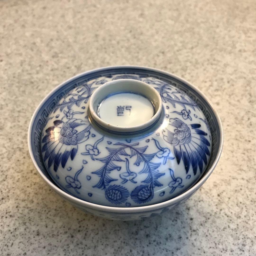 本物古伊万里　御飯茶碗蓋付き骨董美品4客揃い　江戸中期