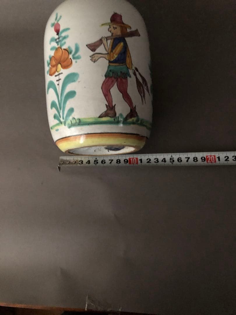 イタリア陶器　デルータ焼　花瓶　Deruta