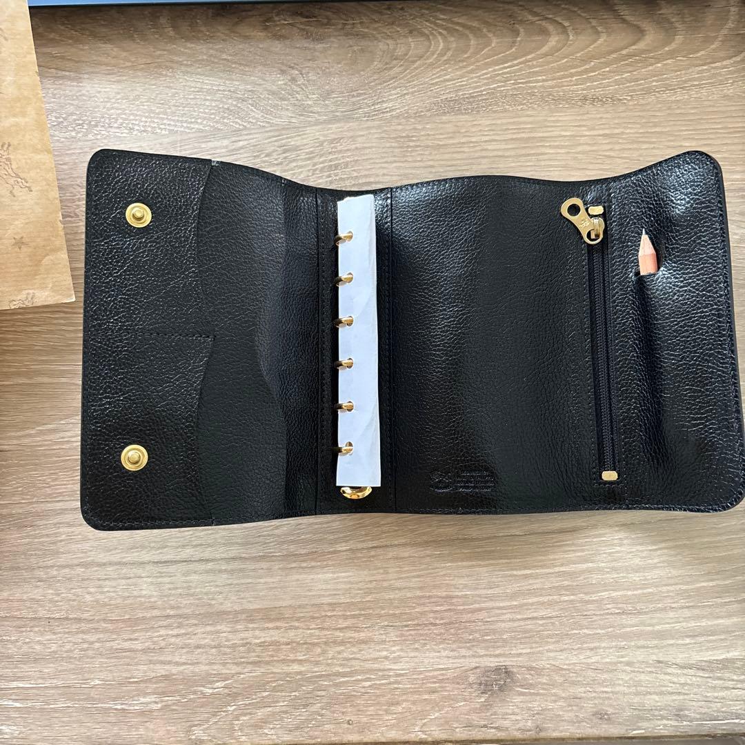 IL BISONTE レザー ノートカバー 黒