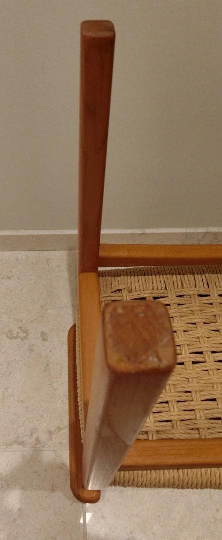 むう工房 エントランス スツール メープル無垢材 アーム付き ペーパーコード