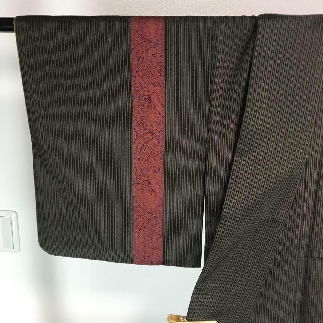ZF-784 小紋 縦柄 ストライプ ペイズリー 高級 上質 袷 広衿
