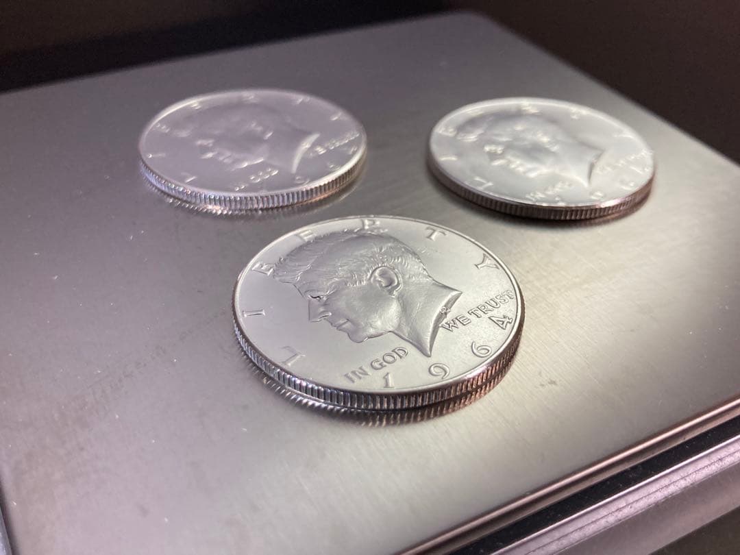 【アメリカ】ケネディハーフダラー銀貨3枚組(1964年)