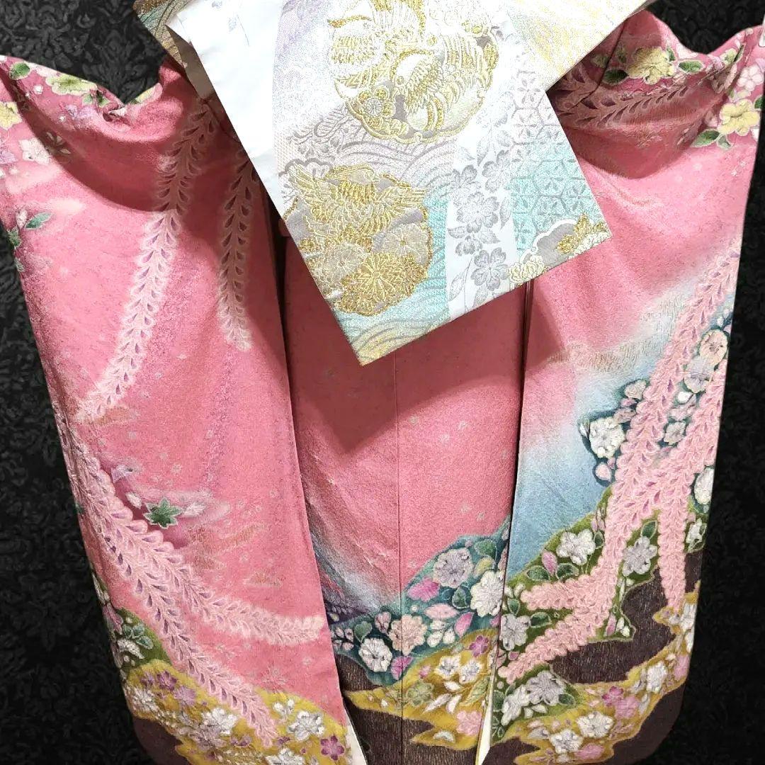 振袖フルセット(8点)・辻ヶ花・花絞り・金通し・高級手縫い・逸品
