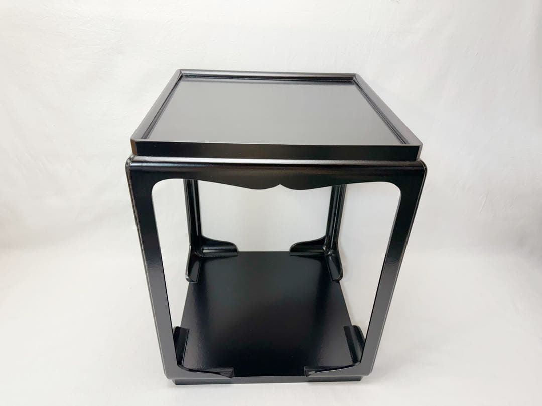 茶道具 平安 伊藤表正造 高麗卓 木製 黒一閑 宗旦好写 共箱