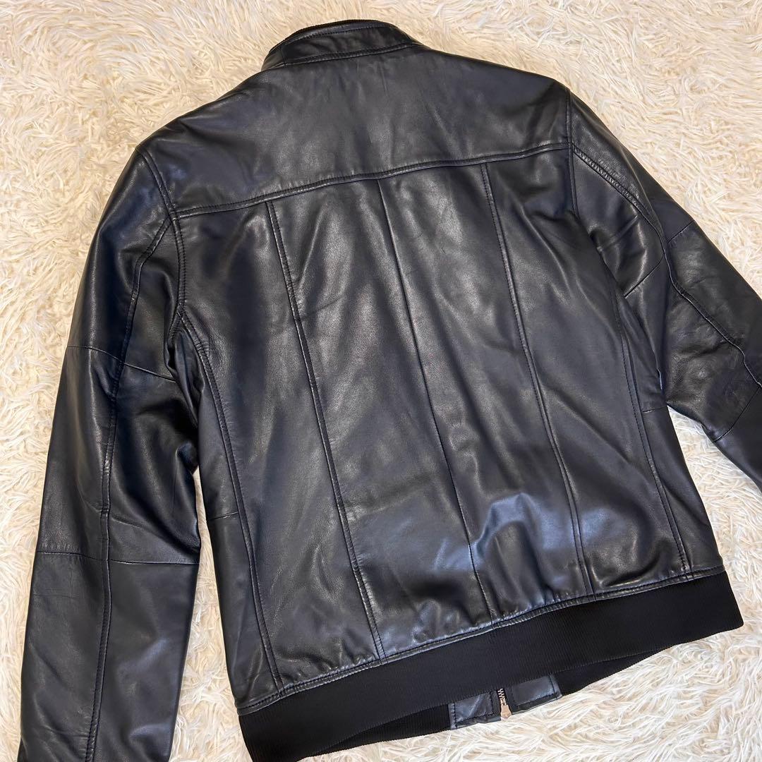 ✨美品✨AKM レザー　シングルライダースジャケット黒XL
