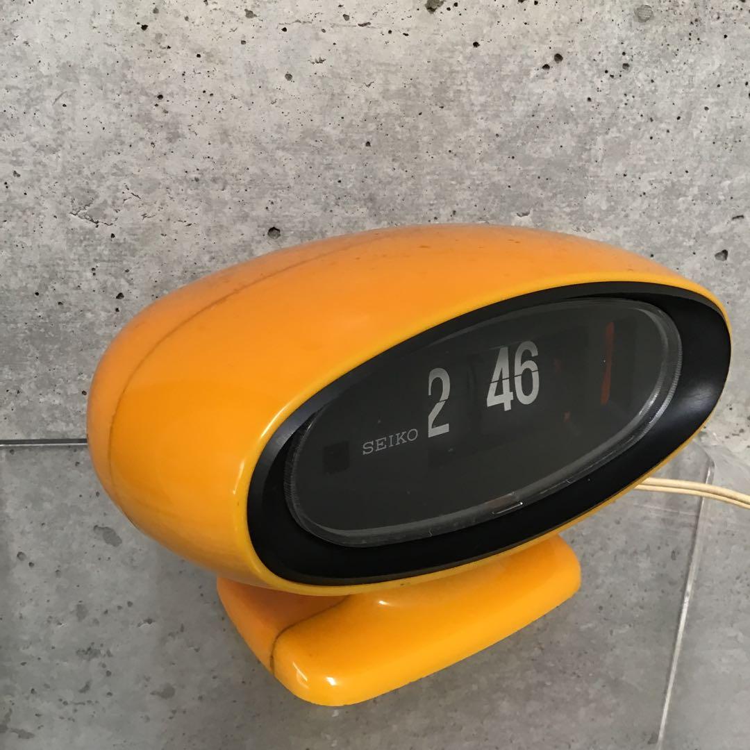 セイコー社 パタパタ時計 オーバルデザイン 昭和レトロ スペースエイジ